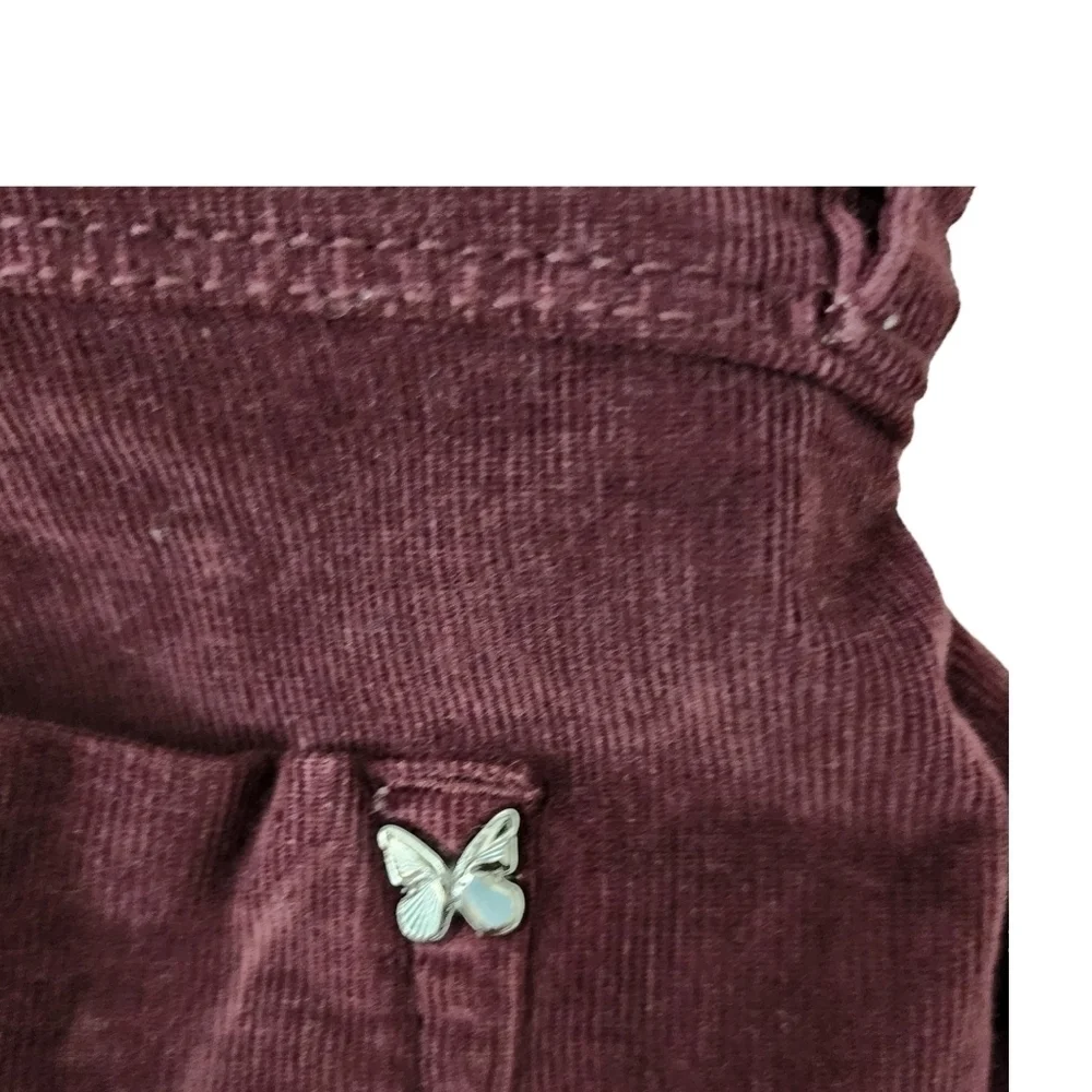 Max Mara Pants Womens 6 Burgundy‎ Corduroy Stretch Leggings Fit Weekend